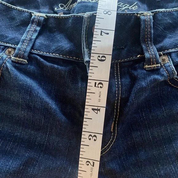 American Eagle AE Artist Crop Dark Distressed Denim Jeans Stretch 6 - Picture 6 of 9